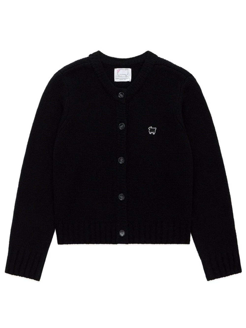 Rowing Blazers Warm & Wonderful Cashmere Wool Black Cardigan Small